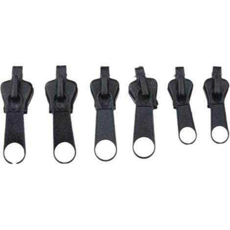 Curseur Fermeture Eclair, 6 Pièces Curseur Fermeture Eclair Clipsable Kit Réparation Fermeture éclair pour Vestes, Manteaux, Valises