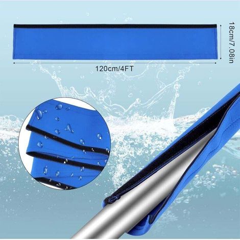 Couverture Courante de Piscine, Couverture de Main Courante de Piscine Bleue avec Adhésif Magique Antidérapant Piscine Handrail Couverture pour Collage Facile (1,22m de Longueur) (1/4)