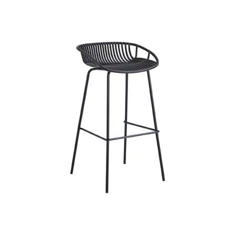 Pack de 4 taburetes Shell con respaldo acabado negro. 88cm(alto) 44cm(ancho) 47cm(fondo) (1/5)