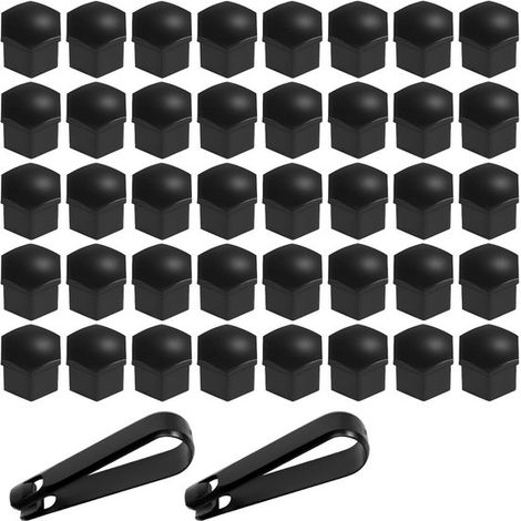 Cache-écrous de roue 19 mm - Lot de 40 pièces - 2 extracteurs inclus - Cache-écrous universels (1/5)