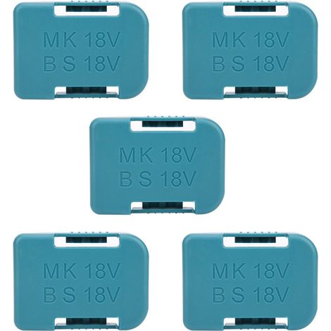 Support de stockage de batterie au Lithium, 5 pièces, support d'étagère, fente de ceinture pour dispositifs de fixation Makita 18VCyan