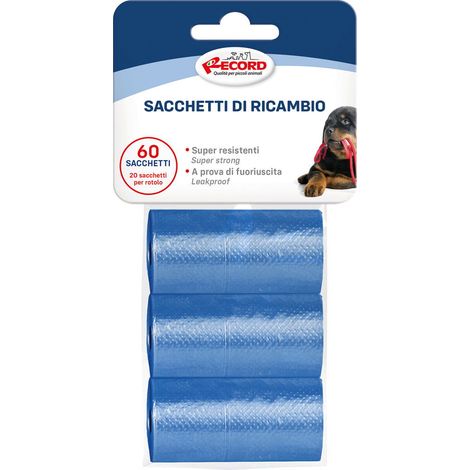 Ricariche sacchetti igienici per cani 3 rotoli da 20 sacchetti (1/4)