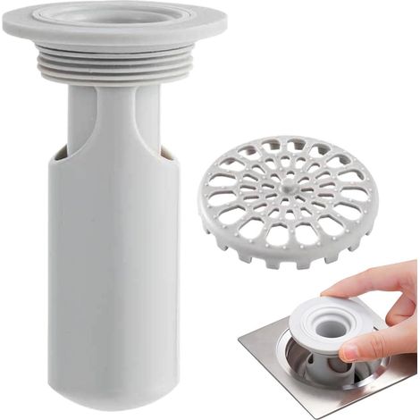 Desagüe de ducha – Sifón con tapa antiolor  Tapón de suelo, junta antiolor y filtro para cabello para baño y cocina. (1/5)