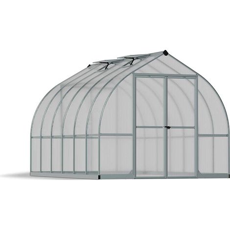Greenhouse Bella Kit 8 x 12 Feet - Polycarbonate - L363.9 x W244 x H219 cm - Silver