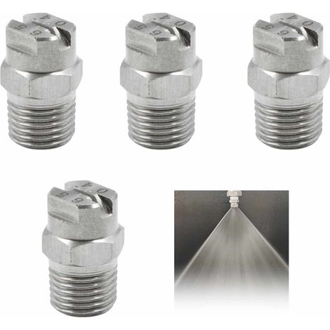 Embouts Pulvérisation Nettoyeur Haute Pression - Secteur Pointe Buse Rechange Accessoire en Acier Inoxydable Connecteur Fileté 1/4'' à Ouverture 65 Degrés 1,3mm, 4 Pièces (1/5)