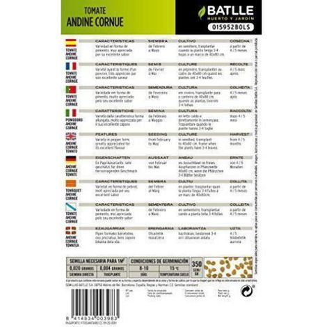 Semillas Batlle Semences de tomates Andine Cornue des Andes - 015952BOLS