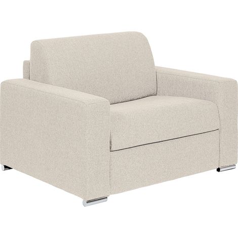 Poltrona letto a ribalta Posto letto 70 cm Materasso 14 cm in Tessuto Beige - CALITO
