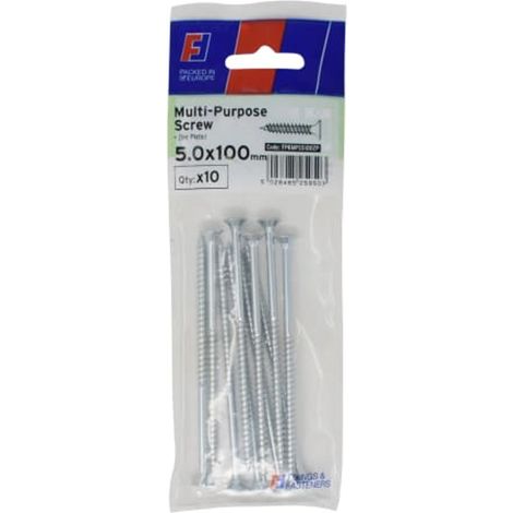 Forgefix Multi-Purpose Pozi Screws 5.0 x 100mm - Zinc Coated