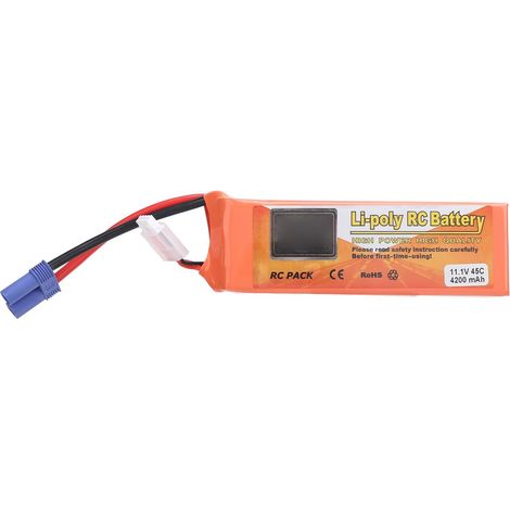 Batterie Lipo 11,1 V 45 C 4200 mAh avec connexion EC5 Batterie Lipo-RC pour quadcoptère, planeurs sans balais, bateaux (1/5)
