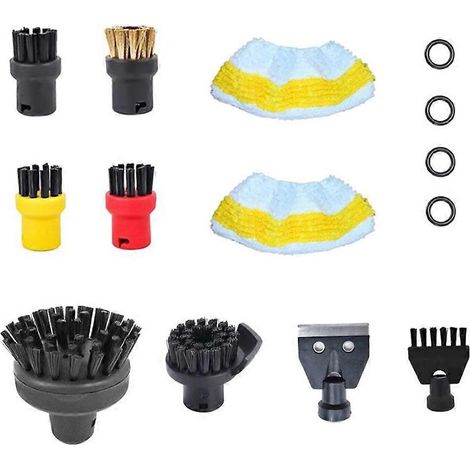 Kit d'accessoires pour nettoyeur vapeur Karcher SC1 SC4 SC5 : lingettes de nettoyage vapeur multifonctions, brosse ronde, raclette, pièces détachées (1/5)