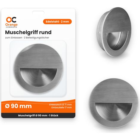 Edelstahl Muldengriff Möbelgriff Muschelgriff Griffmulde Griffmuschel Griff Ø 90 mm (1/5)