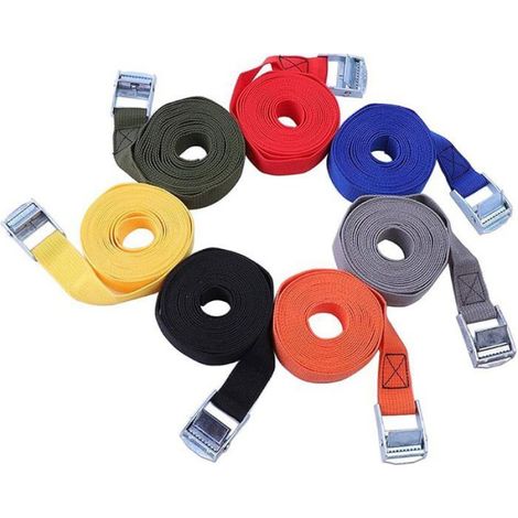 6 Pièces Sangle à Cliquet Sangles avec Boucle Sangle Sangles De Serrage,Sangle Demenagement pour orange 25 mm  4 m (1/5)