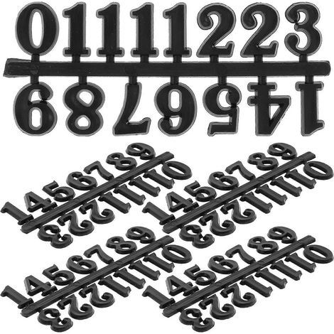Einzelteile für eine Uhr mit arabischen Ziffern zum Selbstbau, Uhrendekoration mit arabischen Ziffern – 12,80 x 5,20 x 0,30 cm – Schwarz (1/4)