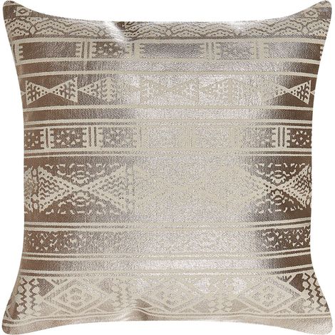Throw Cushion OUJDA Cotton 50 x 50 cm Rose Gold Geometric Pattern (1/5)