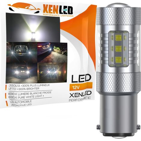 Ampoule 16 LED CREE 80W - P21/5W - Haut de Gamme - 12V Double intensité Blanc (1/5)