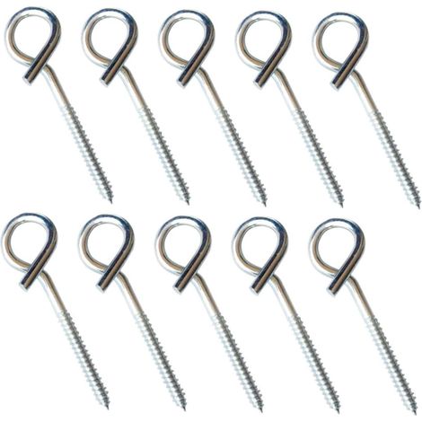 10 crochets plafond inox argenté pour suspension et maison (1/5)