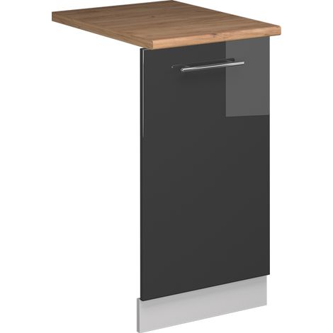 Pannello frontale della lavastoviglie Fame-Line, Antracite lucido, 45 cm , PL Rovere, Vicco