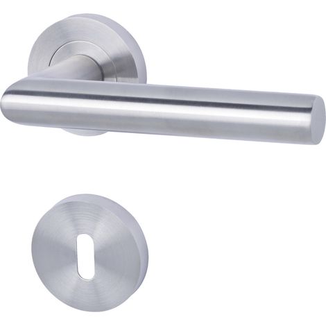 Alpertec BB-Rosettengarnitur Solid 10 Edelstahl silber rund Beschläge (1/2)