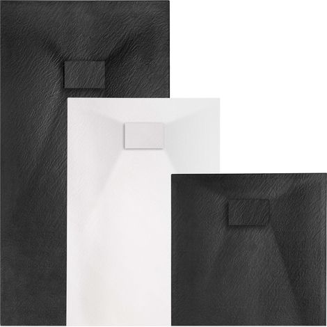 VILSTEIN Duschwanne, Antirutsch Duschtasse, flach, Steinoptik, Steinmuster 80 x 80 x 3 cm, Schwarz (1/5)