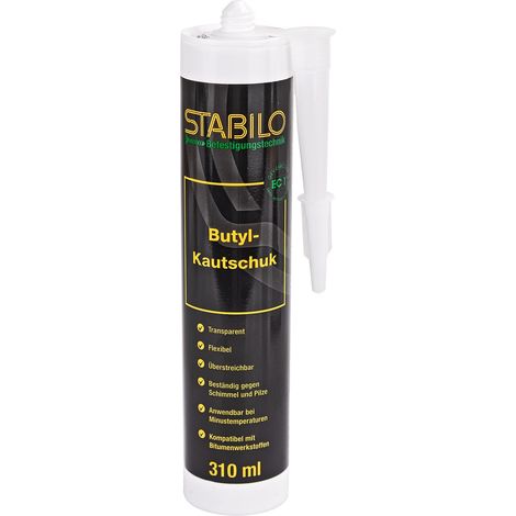 Stabilo Butyl Kautschuk transparent 310 ml Dichtmasse Fugenmasse UV Beständig (1/2)