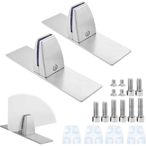 Lot de 2 pinces de séparation de bureau en forme de T, en alliage d'aluminium, clip de partition de bureau réglable, support de base, séparateur de bureau pour cloison de séparation de 2 à 25 (1/5)