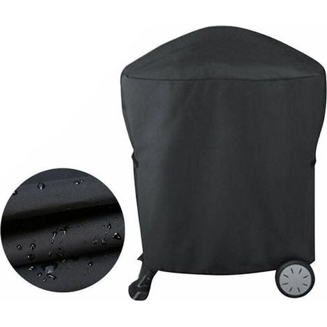 Grillabdeckung – Staubschutzhülle – Schwarz – Strapazierfähige Grillabdeckung aus Oxford-Gewebe – Wasserdicht – Reißfest und UV-beständig – 54 x 76 x 69 cm (1/5)