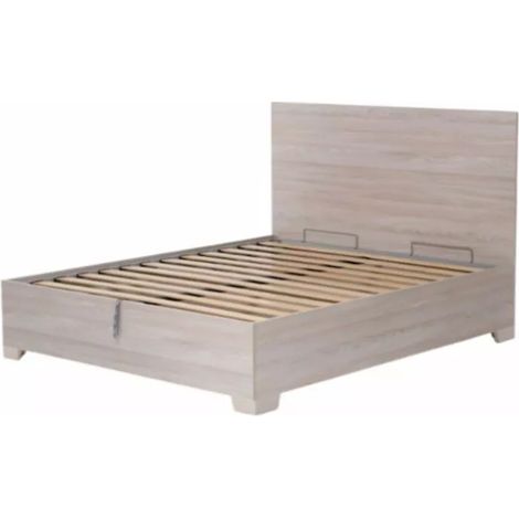 letto matrimoniale con contenitore e piedini "hi box" olmo naturale 160x190 cm (1/4)