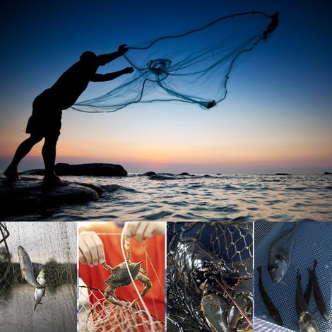 Filet de pêche portable et résistant à lancer à la main, accessoire de pêche, 3,6 mètres (1/5)
