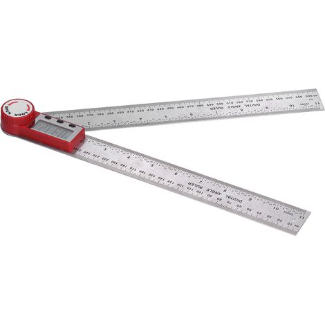 360°-Winkelmesser mit Digitalanzeige, aus robustem Edelstahl, tragbares elektronisches Messlineal für Holzarbeiten, 300 mm (1/5)