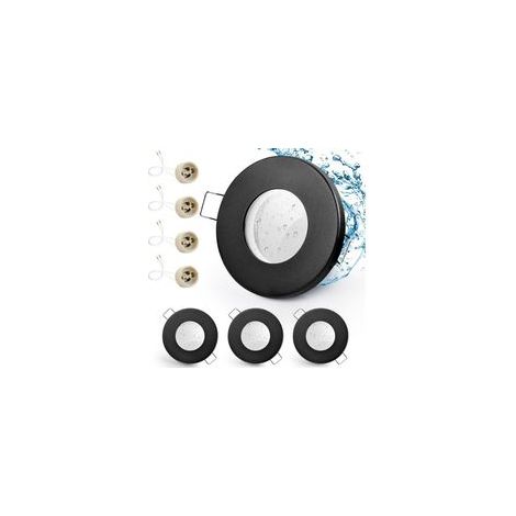 4x LED-Einbaustrahler IP65, 68 mm flacher Rahmen für GU10-Leuchtmittel, Badezimmer- und Außenstrahler (1/5)