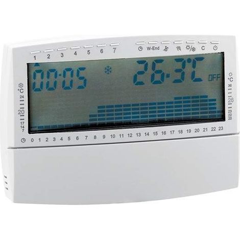 Caleffi – Thermostat radiateur électrique 739107 – Digital à pile – Programmation hebdomadaire – Contact de sortie 5(2)A – IP30 (1/2)