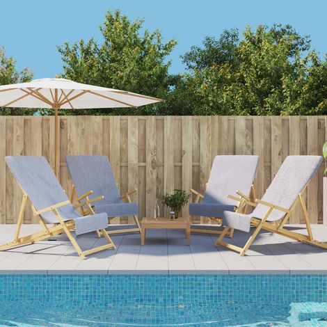 Serviettes de plage 4 pcs gris 60x135 cm tissu 400 GSM
