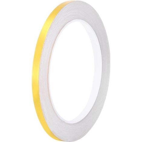 Ruban adhésif métallisé de 0,5 cm x 25 m pour carrelage, idéal pour murs, placards, salles de bain, sols, carrelages, voitures et décorations d'art, or (1/5)