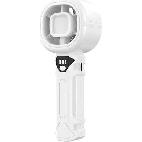 Ventilateur portable à main, ventilateur personnel avec affichage numérique blanc (1/5)