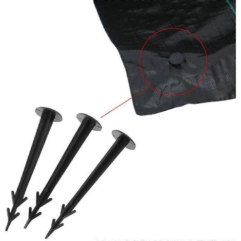 100 piquets de fixation en plastique pour bâche de jardin, ardillons et piquets pour gazon (1/4)