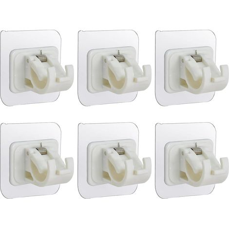 support De Tringle 6 Pices, Tringle De Support Auto-adhsive Rglable, Tringle  Rideau Auto-adhsive Sans Perage Avec Forte Adhrence, Serviette, Ride