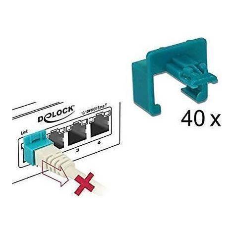 Clip de seguridad RJ45 - DELOCK - Paquete de 40 + llave - Blanco - Interior