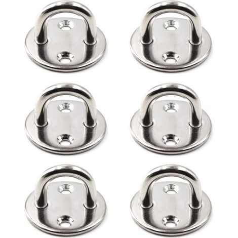ee Crochet de Fixation Murale de Plafond Robuste Anchor Pad Eye Plate Acier Inoxydable 304 1/4" 6mm (6 pièces) (1/5)