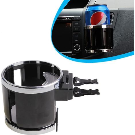 2x Porte-gobelet pour voiture, support de bouteille en plastique noir, fixé à la sortie d’air, adapté aux boissons (1/4)