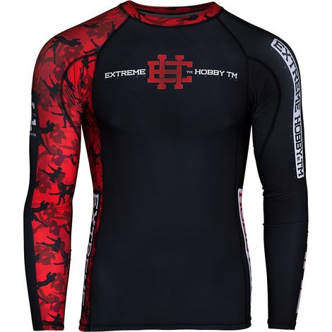 Herren-Langarm-Rashguard RED Warrior L Schwarz