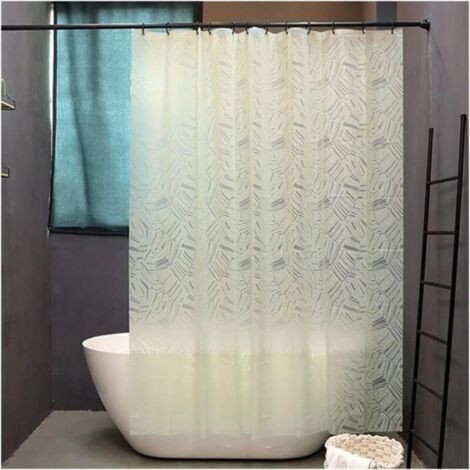 (Size: 150×180CM) Green Translucent Shower Curtain, Waterproof EVA Shower Curtain Liner, for Bathroom Door Curtain Hanging Curtains (1/4)