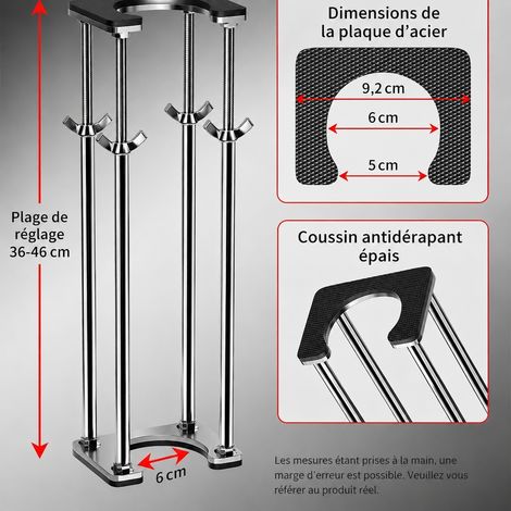 Support télescopique pour évier sous plan réglable 36-46 cm diamètre 6 cm 6cm 36-46cm 37,5 × 8,5 × 11 cm 575 g – Livraison gratuite