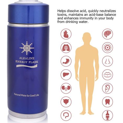 Bouteille d'eau alcaline ionisante avec double filtre et noyau Nano Balance Bio Energy (Bleu) (1/5)