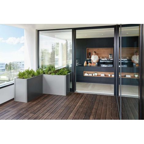 Fioriera Belvedere MAXI Gr. L150 grigio quarzo metallizzato