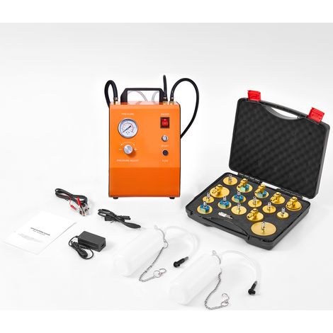 Mophorn Elektrisches Bremsentlüfter-Set – 220 V mit Druckmesser, eingebauter Luftpumpe und Adaptersatz für den Wechselstrom- und DC-Bremsflüssigkeitswechsel.