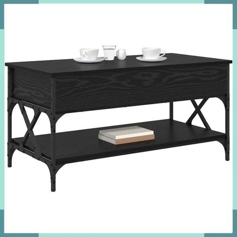Table basse - 883043 - Chêne noir - Bois d'ingénierie - 1 étagère (1/5)