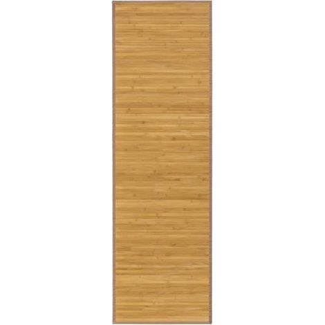 Tapis de sol antidérapant - JUANIO - 200 x 60 cm - Bambou 2,2 mm - Rayures naturel - Antidérapant (1/3)