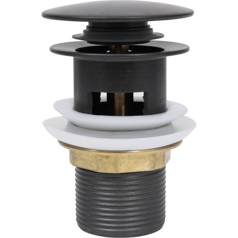 Scarico a pressione con troppopieno Tappo di scarico Scarico per lavandino Scarico per lavabo Bagno Casa 9,1 cm Grigio 020003485