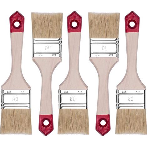 HARDY WORKING TOOLS Pennellesse Set 5-sezioni, 5 pezzi – 50 mm Larghezza, Pennello Set con manico in legno, Pennello di verniciatura Serie 40, 5PCS, Pennellessa kit A0202-400520 (1/5)