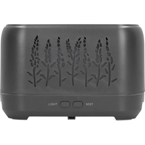 Humidificateur 200 ml, lampe d'ambiance à flamme creuse alimentée par USB, atomisation ultrasonique, humidificateur d'aromathérapie noir